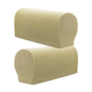 Stretch Fabric Furniture Armrest Cover Protector, Set of 2, Beige Flannel