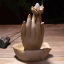 Backflow Incense Burner Home Decor Coarse Pottery Buddha Incense Holder Smo