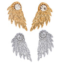2 Pairs Fashion Women Crystal Angel Feather Wing Earrings Ear Stud Gift