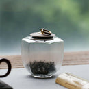 1X(Chinese Kung Fu Hammer Glass Tea Caddy Canister Japanese Porcelain Conta