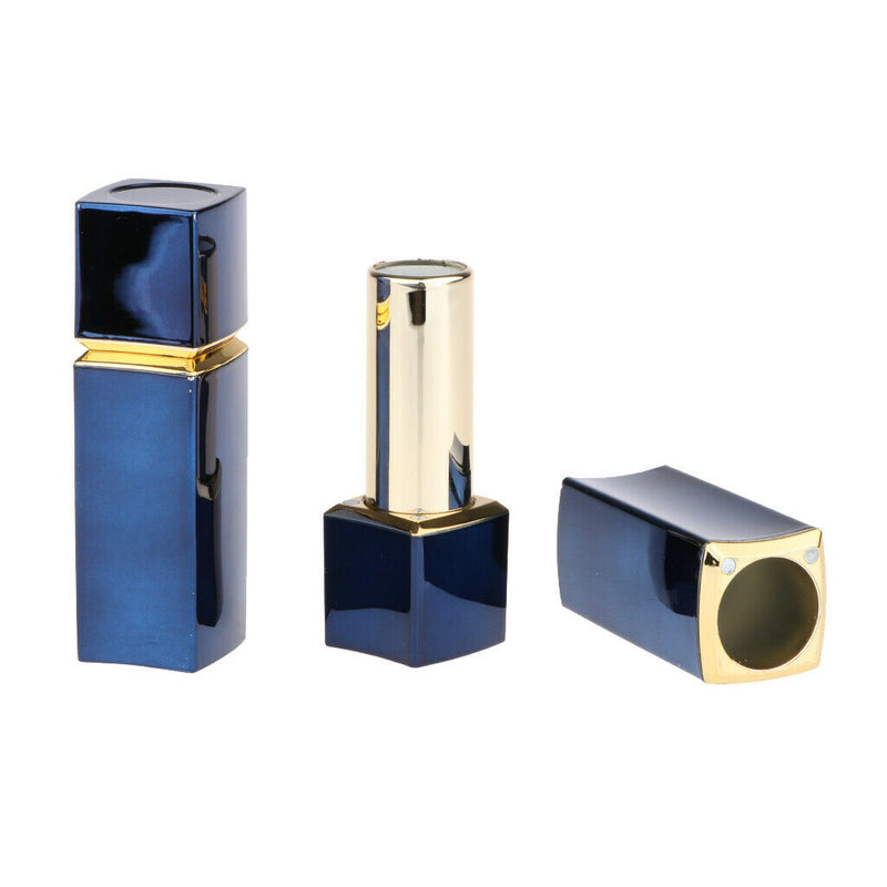 MagiDeal 2x 3.5g Empty Lipstick Tubes Refillable Lip Balm Bottles Vials Blue