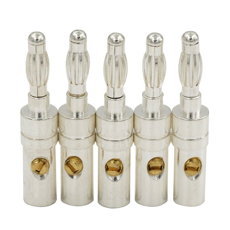 5xrhodium plated copper banana plug speaker cable wire connector hiFi N â„–[