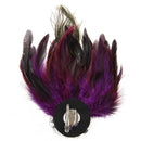 Purple Peacock Feather Crystal Rhinestone Corsage Pin Hair Clip Fascinator