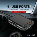 Universal 4 USB Ports QC 3.0 Fast Car Charger Front Back Seat Adapter Cell phone