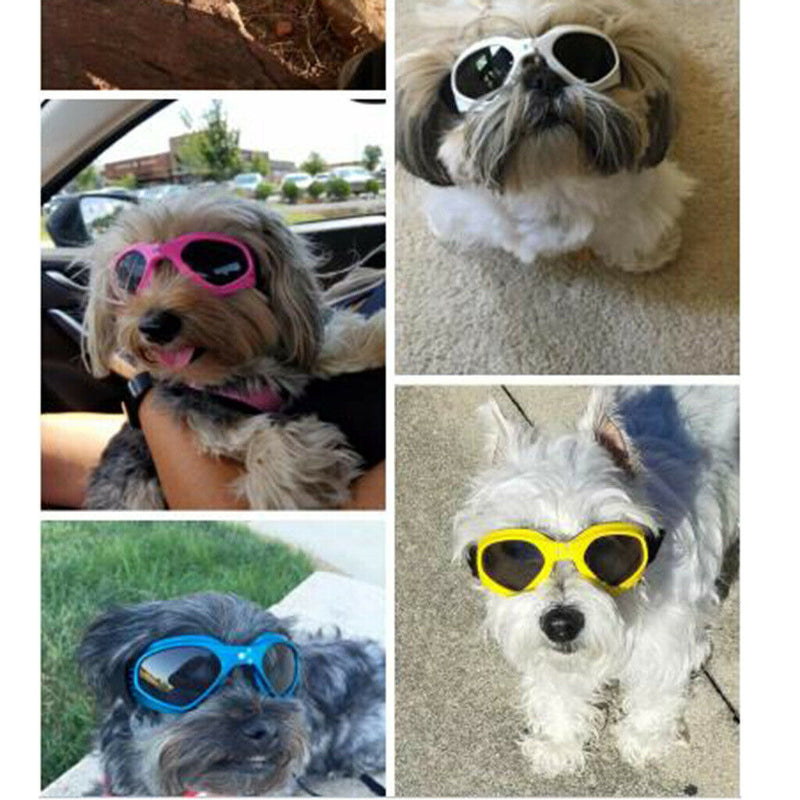 2 Pcs Folding Pet Goggles, Stylish Dog Sunglasses for UV Stop Waterproof