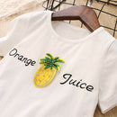 Cute Baby Girls Clothes Sets Summer Short Sleeve Pineapple Print T Shirts A