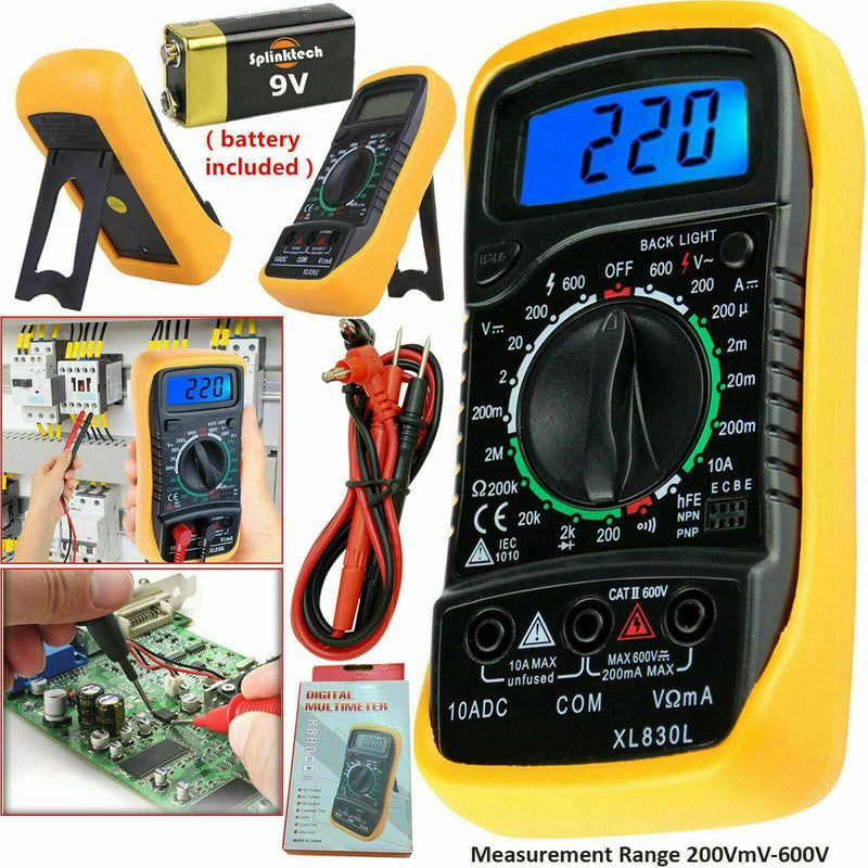 Digital Multimeter AC DC Voltmeter Ammeter Ohmmeter Volt Tester Meter XL-830L AU