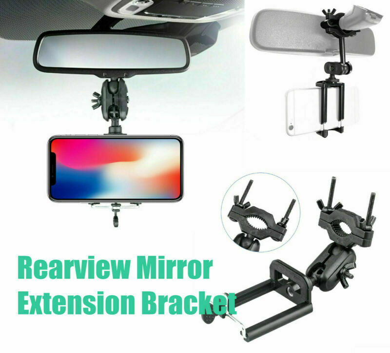 Universal Auto Car Rearview Mirror Extension Fixing Bracket Mobile Phone Holder
