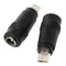 2Pcs DC 5.5*2.1mm female jack plug to micro USB 5pin male power converter