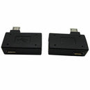 1 Pair (Left+Right) 90 Degree Angled Micro-USB 2.0 to OTG Host Adapter with