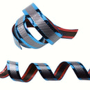1m Carbon Fiber Look Car Bumper Lip Door Sill Protector (5cm Black+Blue) A