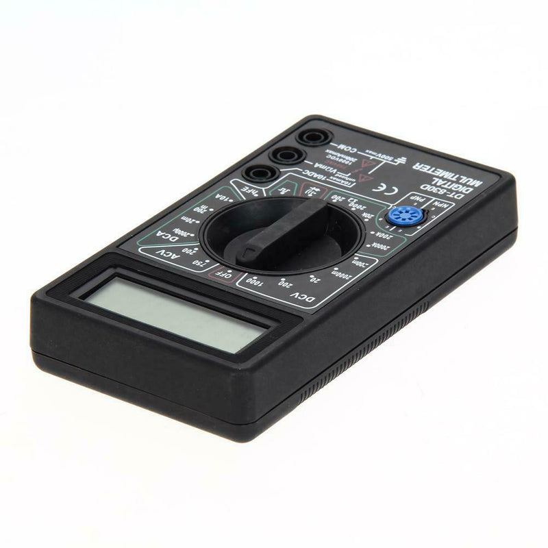 Digital Multimeter Ohm Voltmeter Ammeter AVO Meter DT830D Test Leads LCD