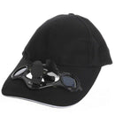 black Solar Powered Air Fan Cooled Baseball Hat Camping Traveling