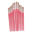 12Pcs Artists Paint Brush Set Acrylic Watercolor Round Pointed Tip Nylon Ha