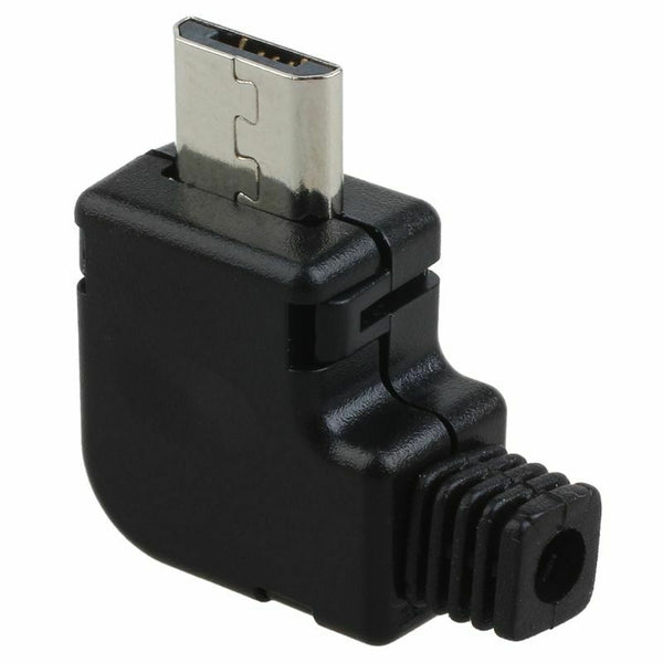 Right Angle Micro-USB 5 P Port Male Plug Socket Connector With Plastic Cove Q1D2