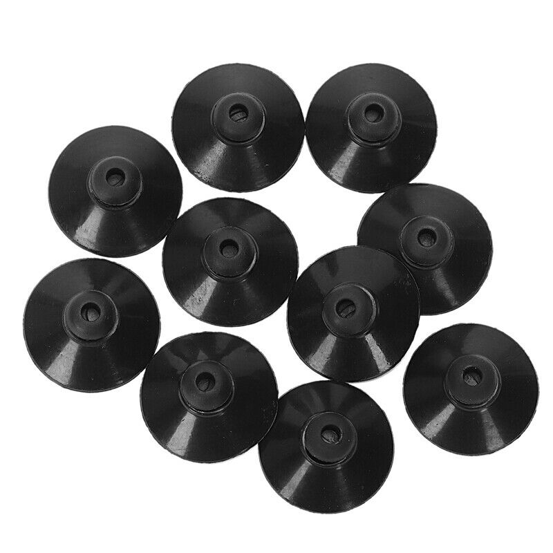 10 x Black rubber 27mm Suction Cup Clip Sucker For Aquarium Fish Tank Pump M5Z5