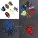 6 Bundles Silicone Skirts DIY Salty Rubber Jig Lures Squid Fishing Bait Tackle