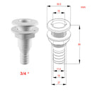 3/4" Plastic Thru-Hull Bilge Pump and Aerator Hose Fitting for Boat Marine