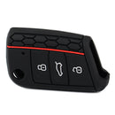Black Silicone Flip Remote Key FOB Cover Case Shell fit for VW Golf 7 Mk7 Hf
