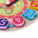 3 In 1 Wooden Shape Sorting Clock Puzzle Lacing Beads Toys for Kids - Zebra