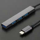 4 Ports USB 3.1 To USB-C Adapter Type-C Hub For Mobile Phone Laptop Gray