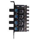 PC 8 Channels Fan Hub 4 Knob Cooling Fan Speed Controller for CPU Case HDD  K1P3