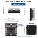 5A 10A 15A 20A 6-Way Blade Fuse Box For Motorcycle Automobile Boat Marine