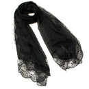 Woman Scarves Chiffon Lace Scarf Wrap Scarf Black O9T5
