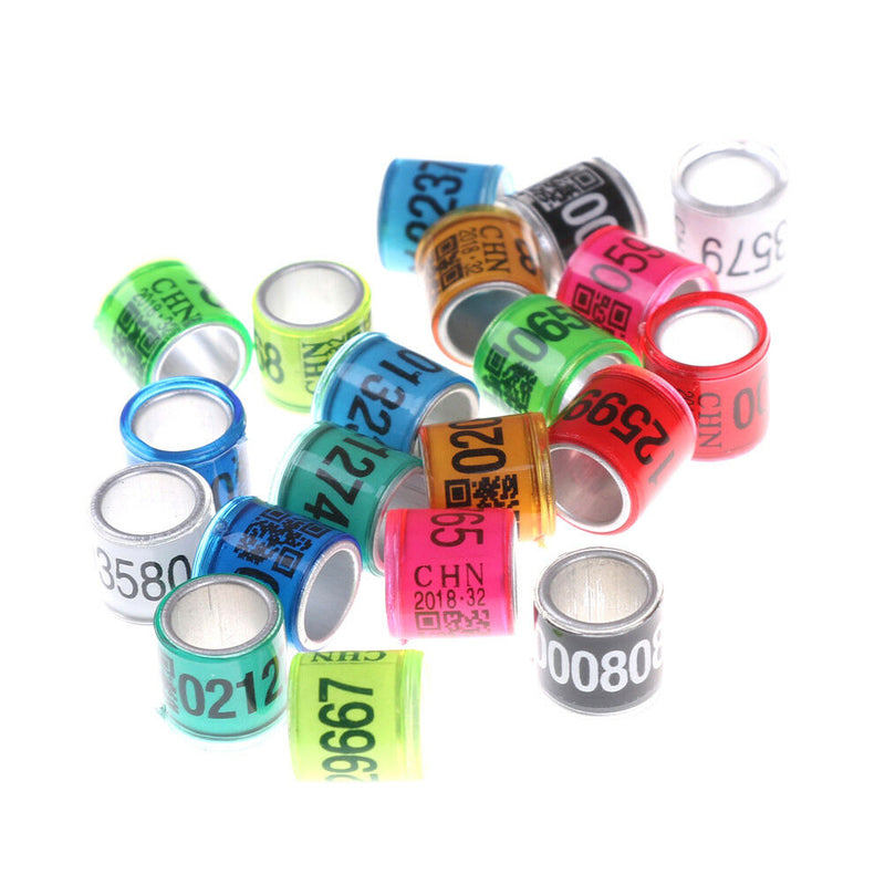 20pcs Pigeonleg Rings Bands Plastic GB Rings Training Supplies Aluminium RingB&X
