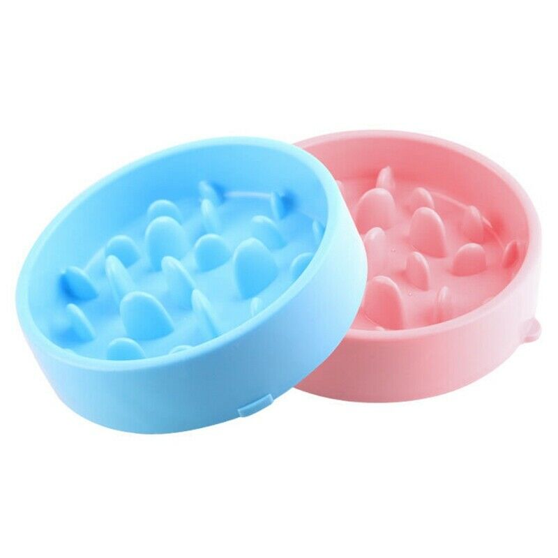 2Pcs Pet Dog Feeding Food Bowls Puppy Slow Down Eating Feeder Dish Bowel Pr