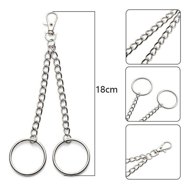 18cm Trousers Hipster Metal Hip Hop Jewelry Pants KeyChain Wallet Chain Belt  Bj