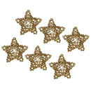 6Pcs Natural Star Wicker Rattan Balls - Decorative Orbs Crafts DIY Wedding
