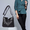 Daily Leather Mom Bag Multi-Pockets Women Shoulder Crossbody Bags (Black)
