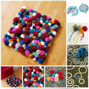 Pom pom Maker kit Fluff Ball Weaver Needle Knitting Set Craft Bobble Size 4 Y1D6
