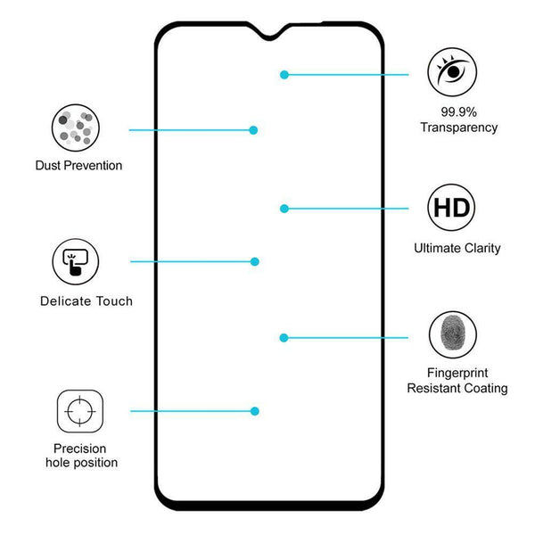 Hat-Prince Toughened Screen Glass Film for Redmi Note 8 Pro Display Full Wrap