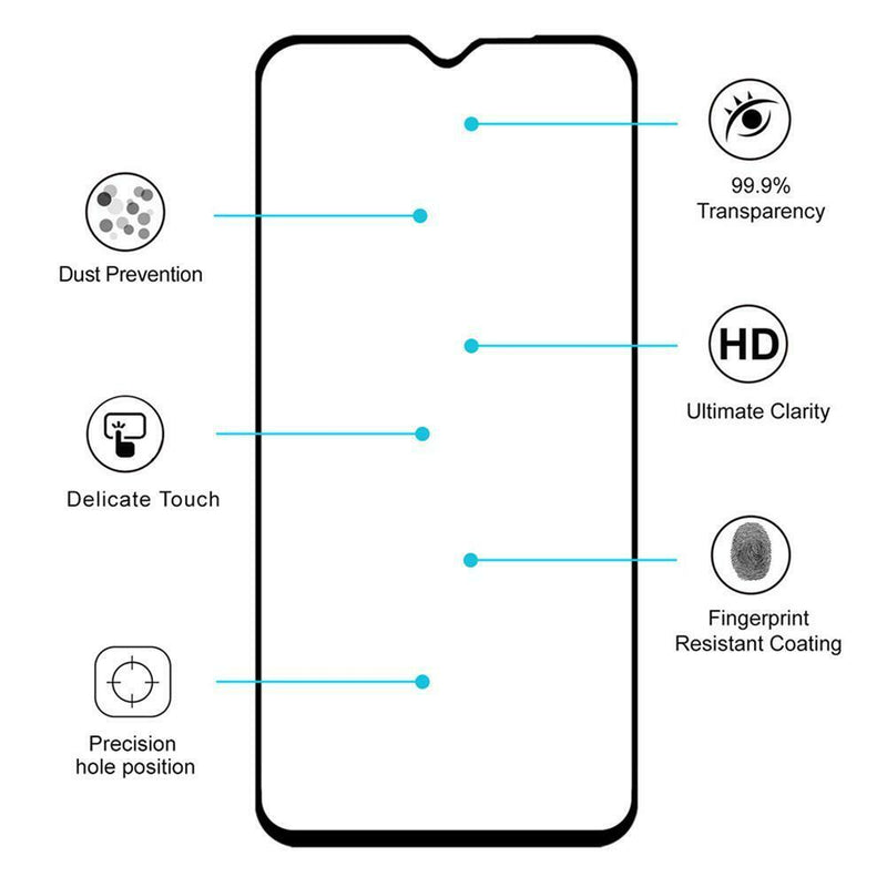 Hat-Prince Toughened Screen Glass Film for Redmi Note 8 Pro Display Full Wrap
