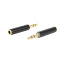 Stereo Brass 3.5mm 3 Pole Male to 4 Pole Female Audio Jack Adapter Converter Del