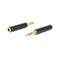 Stereo Brass 3.5mm 3 Pole Male to 4 Pole Female Audio Jack Adapter Converter Del