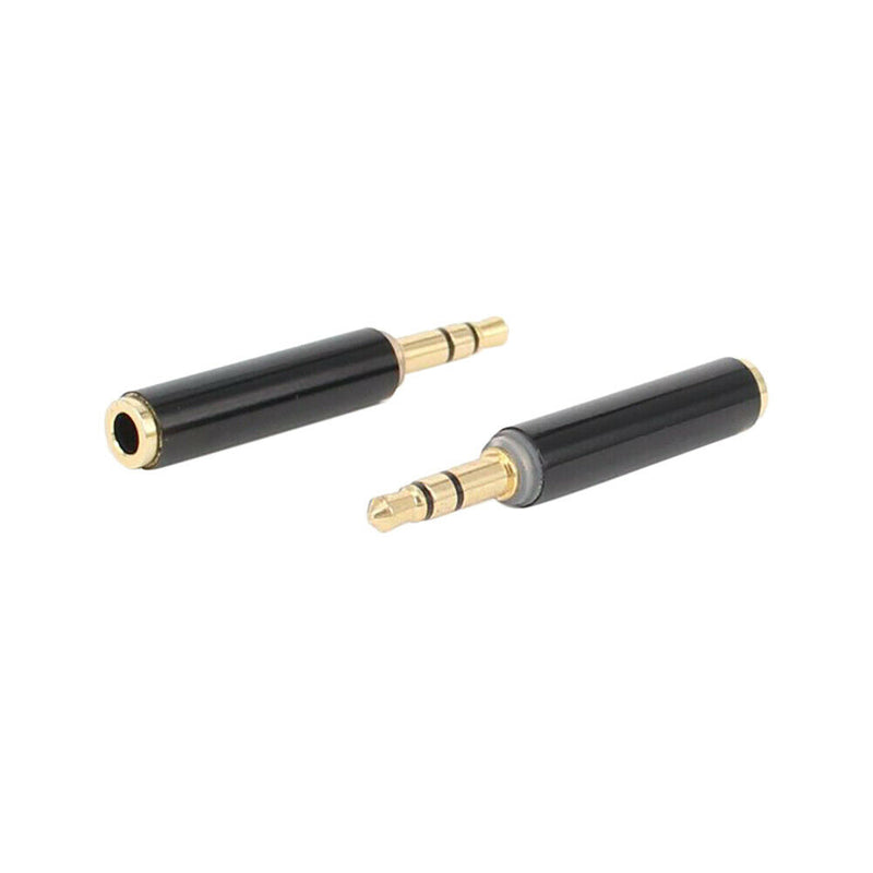 Stereo Brass 3.5mm 3 Pole Male to 4 Pole Female Audio Jack Adapter Converter Del