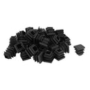 50 Pcs Plastic Blanking End Cap Square Tube Insert 16mmx16mm Black Q2V4