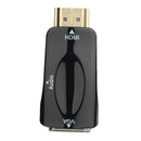 Portable HDMI To VGA Converter With 3.5mm Audio Cable - Black