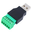 USB 2.0 Type A Male to 5P Screw w/ Shield Terminal Plug Connector Adapter  Z
