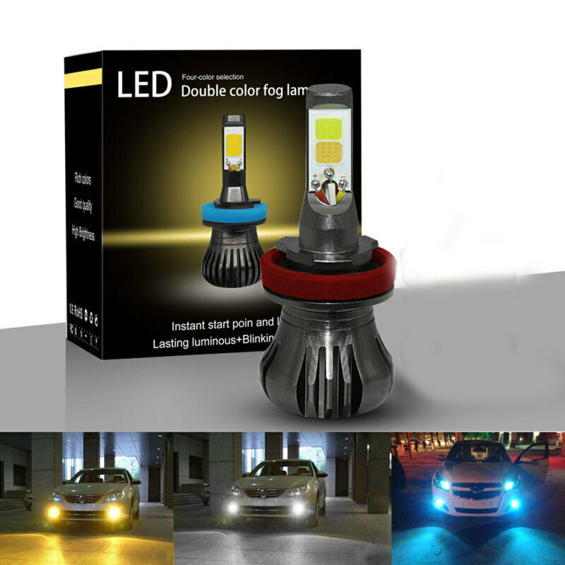1x Two-Color H8/H9/H11 Lamps Constantly Bright Rapid Blinking Car Led F VKU
