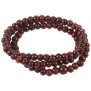 Stretch Strap 6mm Dia Beads Sandalwood Buddhist Prayer Necklace Red