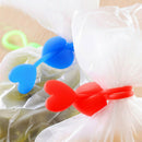 5X/Lot Silicone Food Bag Clips Heart Shaped Sealing Clip Silicone Tie Fo YOE