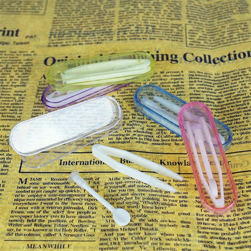 2 Pcs Eyes Care Contact Lenses Plastic Tweezers Insert Remover Random Color B8L5