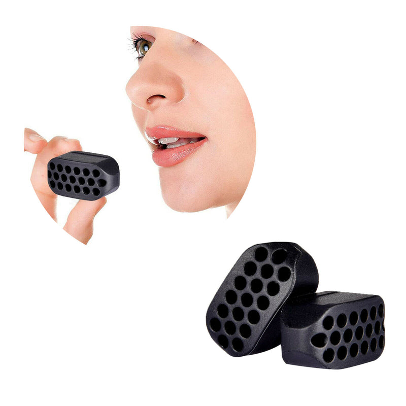 2Pcs Jaw Jawline Exerciser Exercise Ball Chisel Chin Look Younger Black