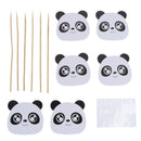 6pcs/set Cute Panda Cake Topper Cake Flag Birthday Kids Party Supplies FE 3C