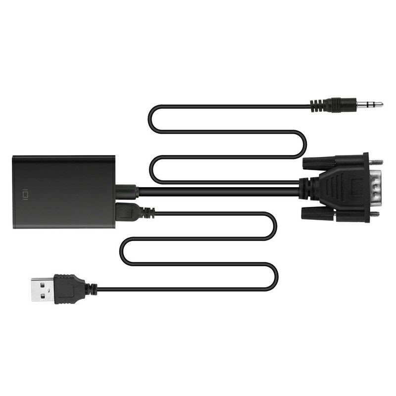 VGA To HDMI Output 1080P HD Audio TV AV HDTV Video Cable Converter Adapter  Y8Q3