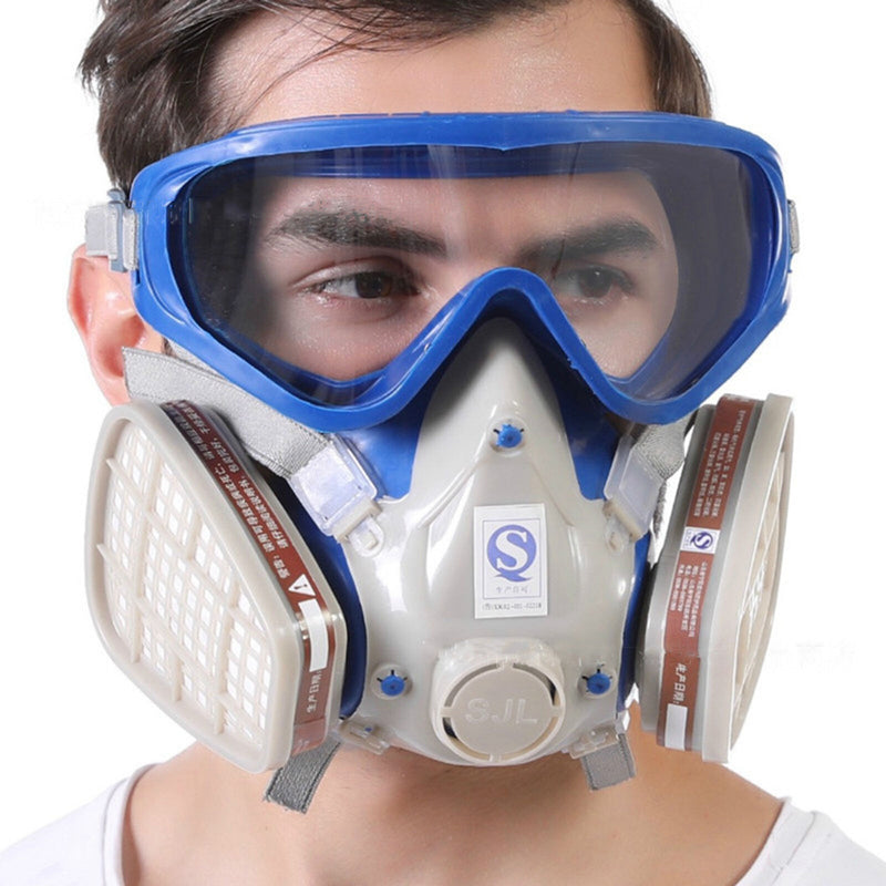 Spray One-Piece Painting Dust-Proof Anti-Splash Gas Face Cover with Glasses Effi